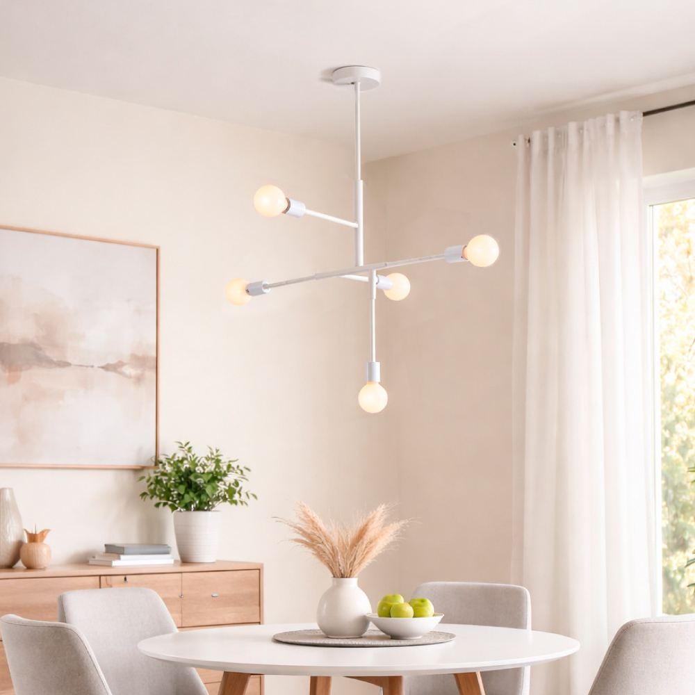 Lámpara colgante 5xE27, LD3086-5L-WH