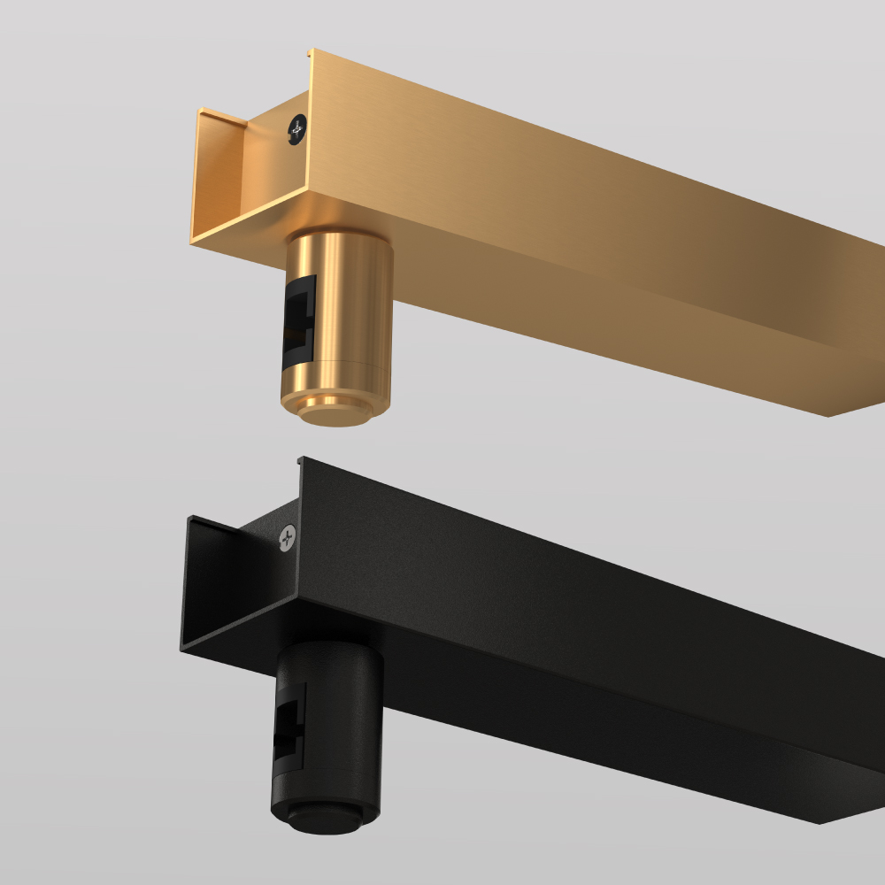 Soporte conductor de suspensión simple de pared (con caja driver + cable eléctrico interno) para riel magnético, 3265F